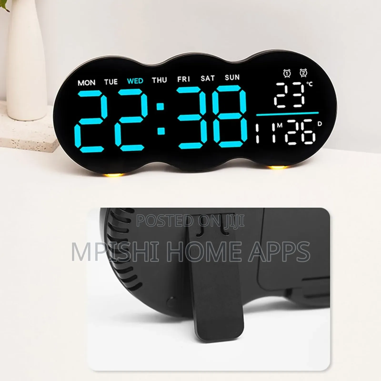 Led Digital Wall Clock With Bottom Lights