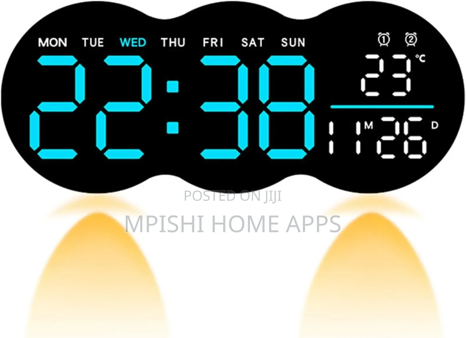 Led Digital Wall Clock With Bottom Lights