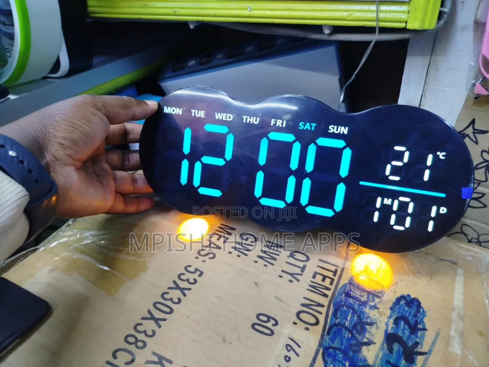 Led Digital Wall Clock With Bottom Lights