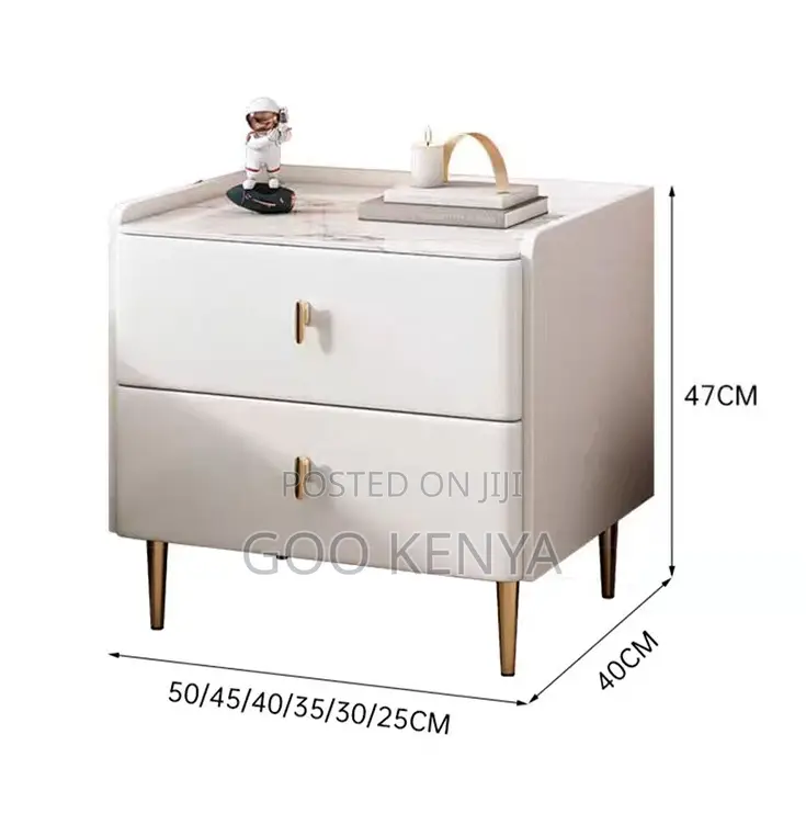 Home Bedside Cabinet; Elegant White Bedside Table for Modern Bedrooms