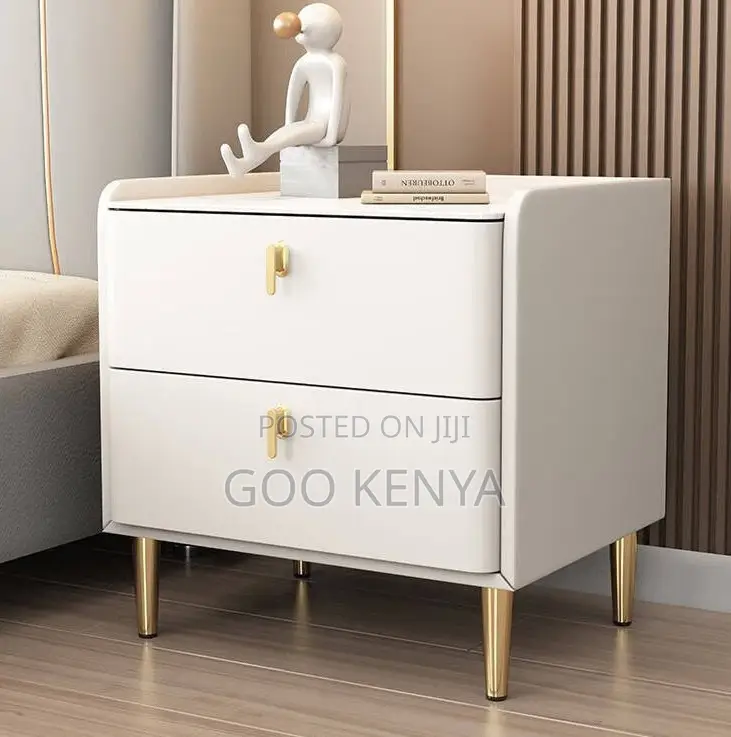 Home Bedside Cabinet; Elegant White Bedside Table for Modern Bedrooms