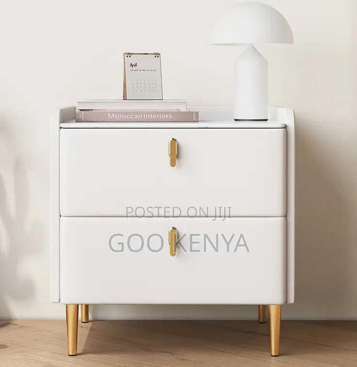Home Bedside Cabinet; Elegant White Bedside Table for Modern Bedrooms