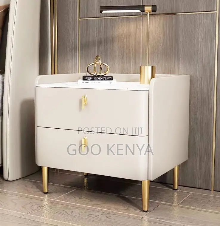 Home Bedside Cabinet; Elegant White Bedside Table for Modern Bedrooms