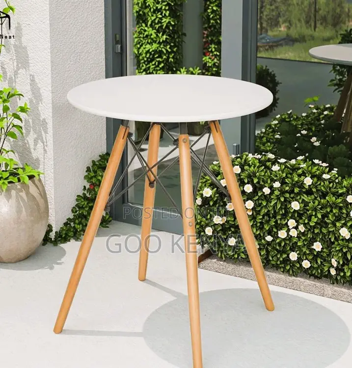 Home Table; Durable Round Plastic Table for Dining- Wood Made