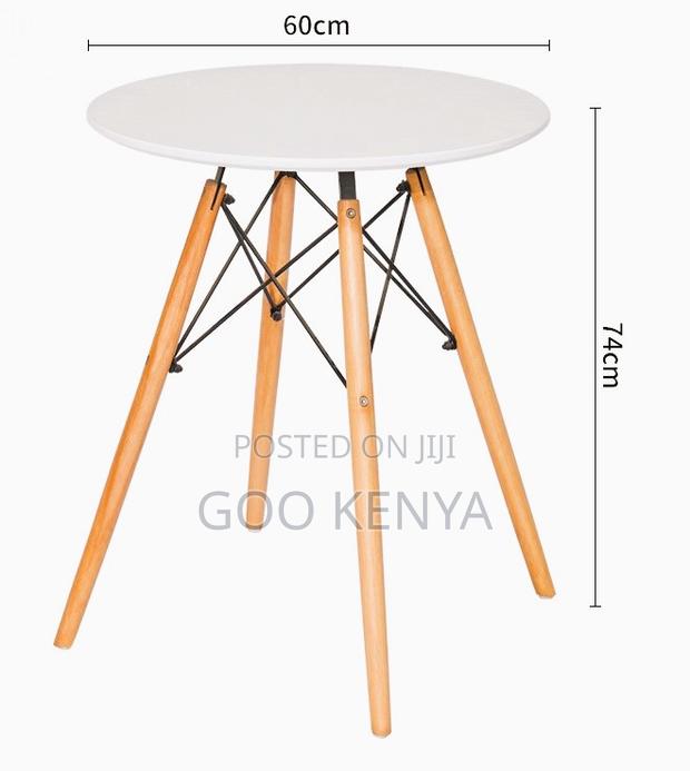 Home Table; Durable Round Plastic Table for Dining- Wood Made - thumbnail 2