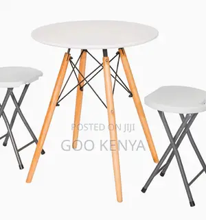 Home Table; Durable Round Plastic Table for Dining- Wood Made