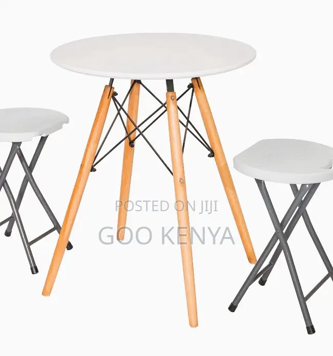 Home Table; Durable Round Plastic Table for Dining- Wood Made