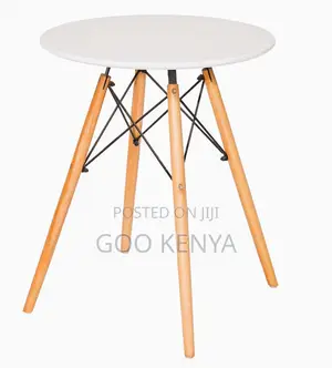 Home Table; Durable Round Plastic Table for Dining- Wood Made