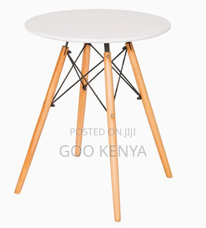 Home Table; Durable Round Plastic Table for Dining- Wood Made