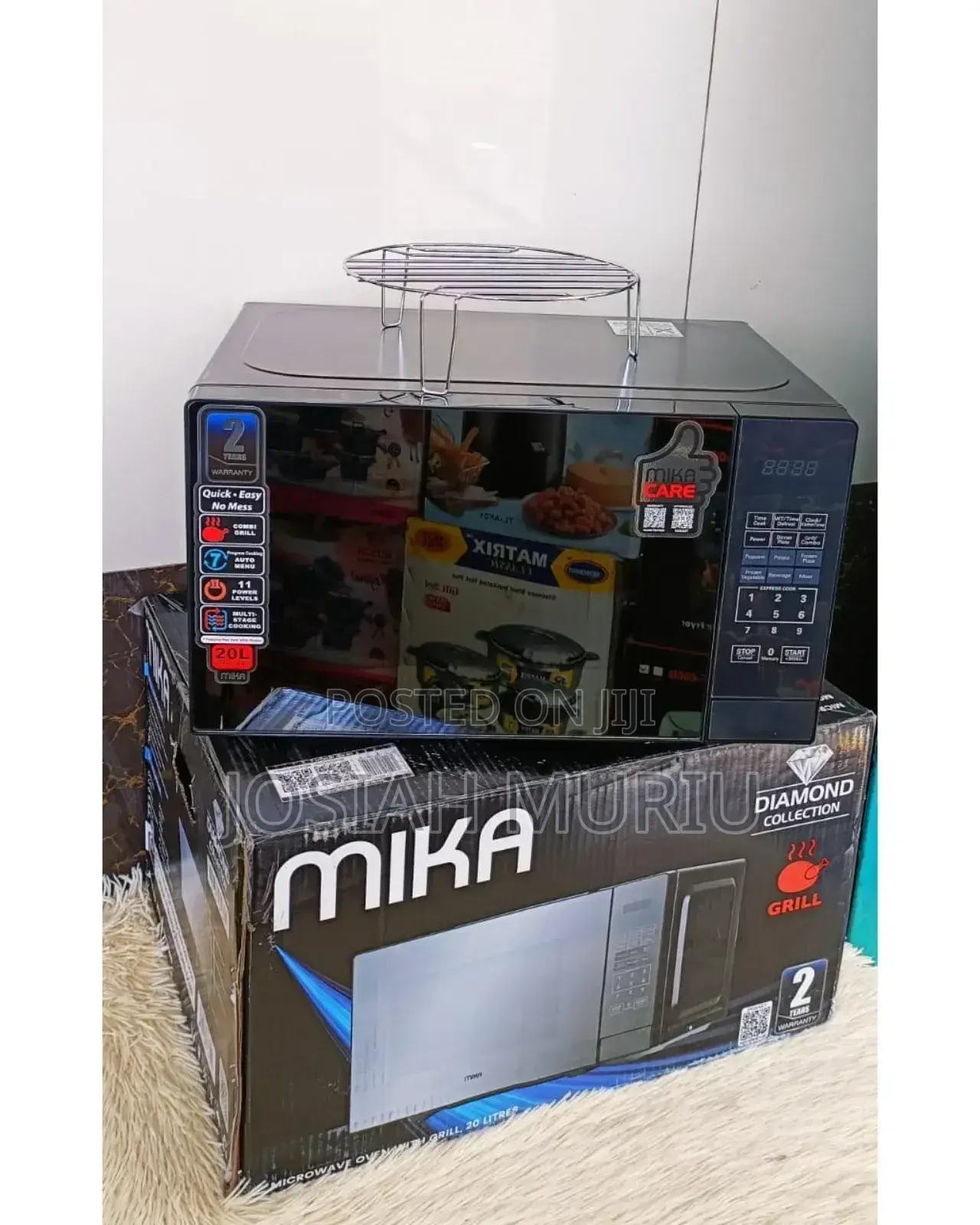 20l Mika Grill Microwave Oven – 1000 Watts, Silver