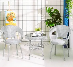 Home Dining Set; Rattan Chairs and Coffee Table for Courtyard Use