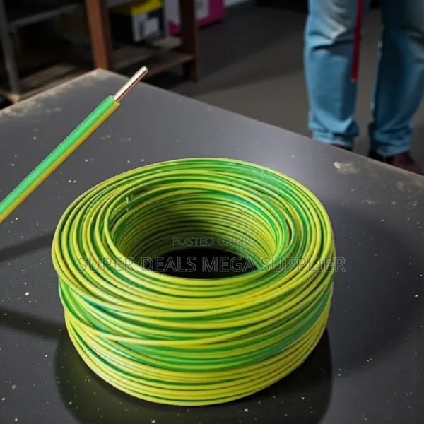 2.5mm Yellow Green Solid Electrical Wire PVC Insulated Flame Safe