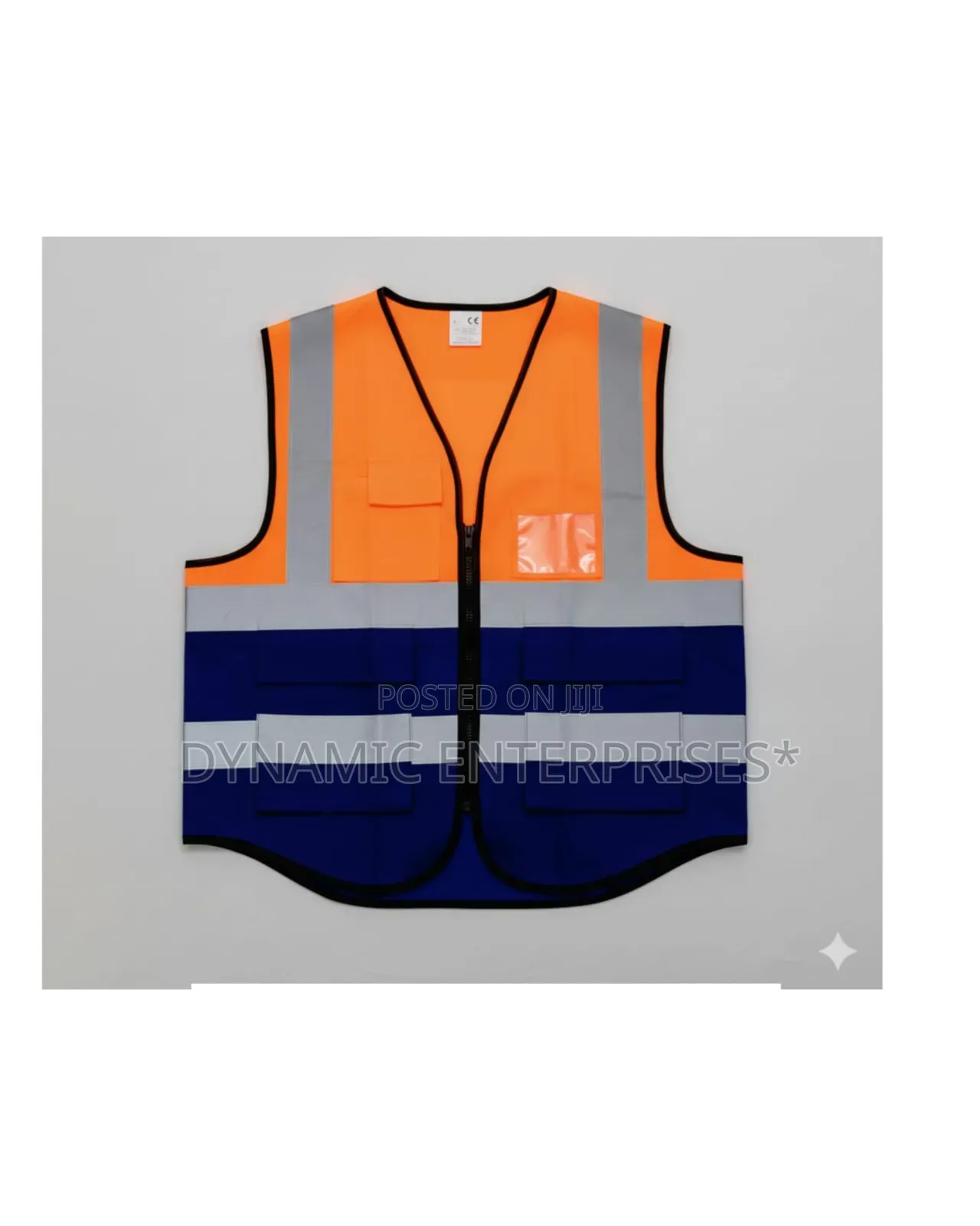 Yellow/Blue Heavy Reflective Safety Vest With Pockets
