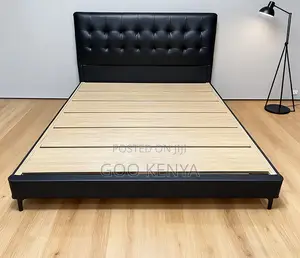 Home Bed; High-End Faux Leather Bed With Sturdy Support and Wood Base