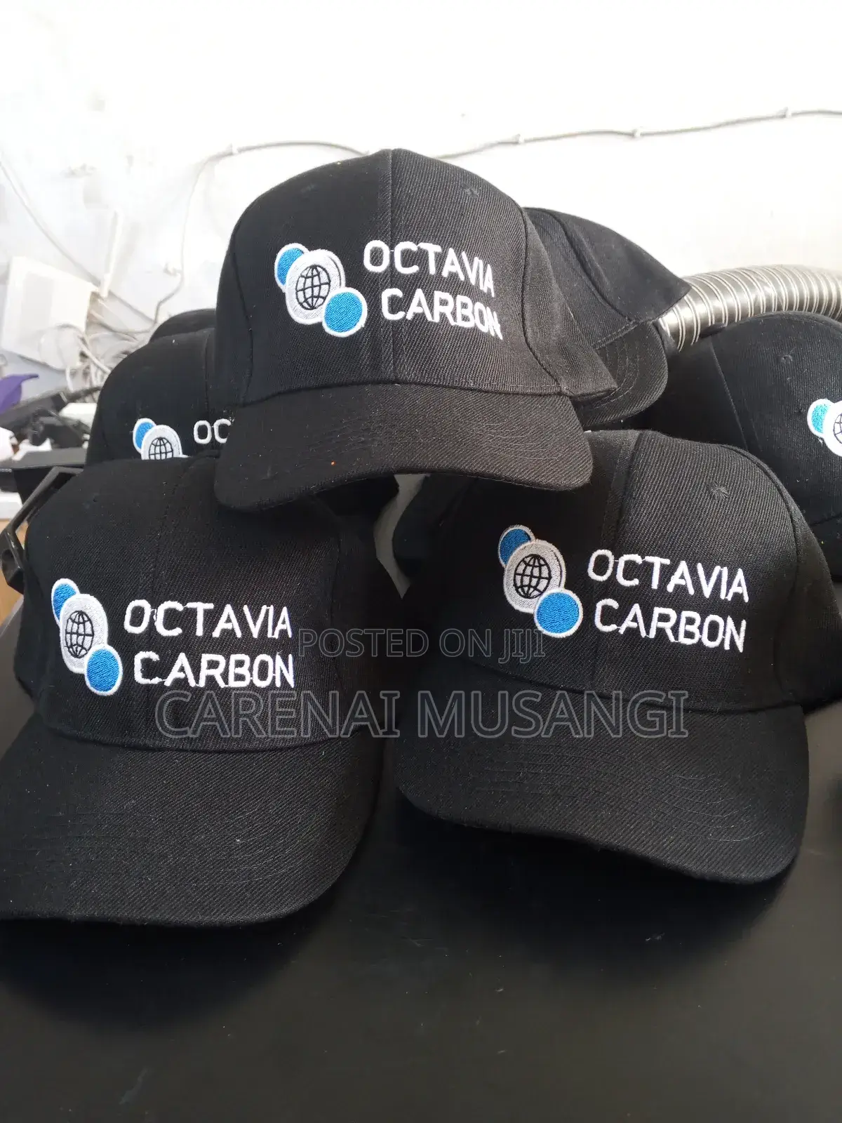 Black Printed Caps