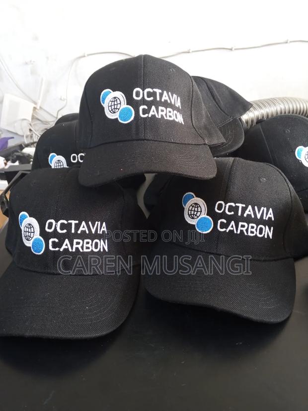 Black Printed Caps