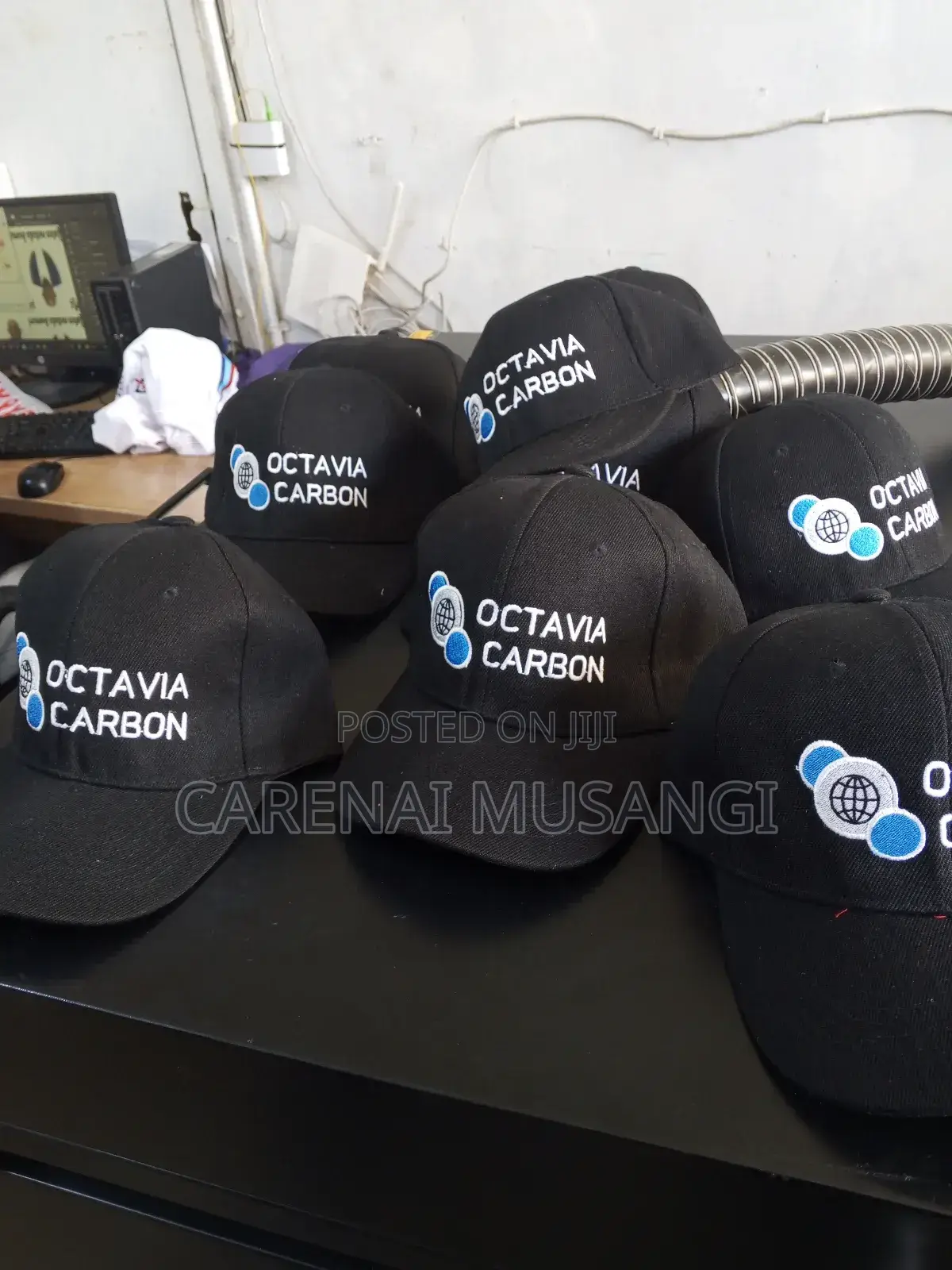 Black Printed Caps