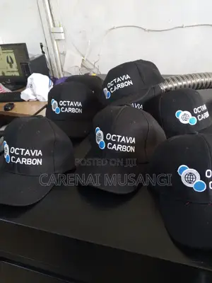 Black Printed Caps