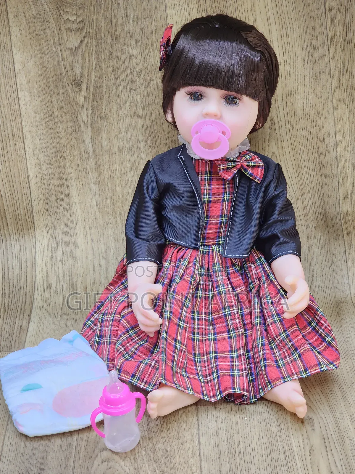 45cm Big Silicon White Doll With Pacifier And Diapers For Kids