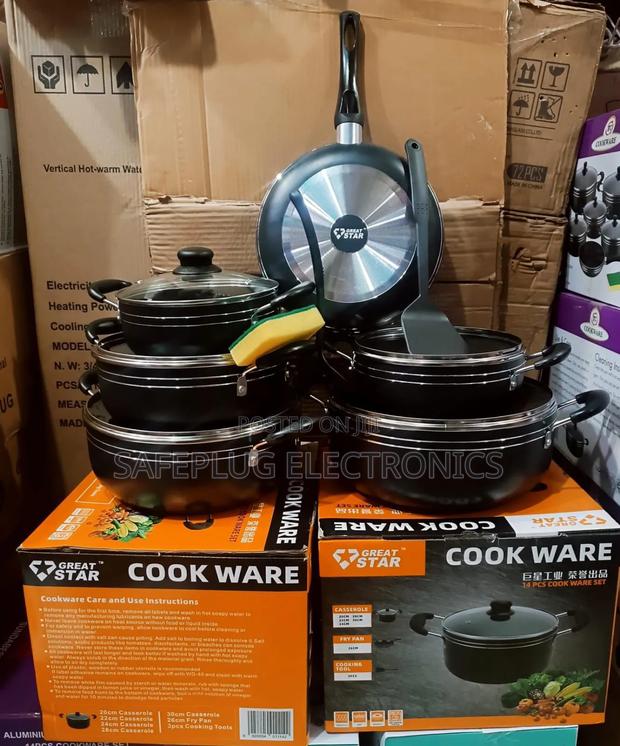 Great Star 14pc Black Cookware Set + Utensils"