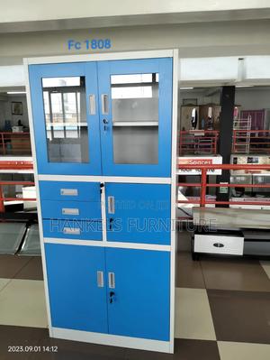 Blue Office File Cabinet With Safe - thumbnail 2