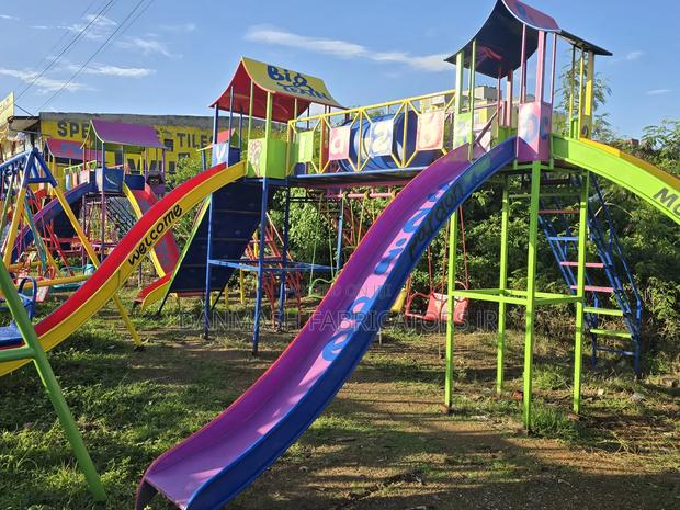 Playground Structure With Slides Swings - main view