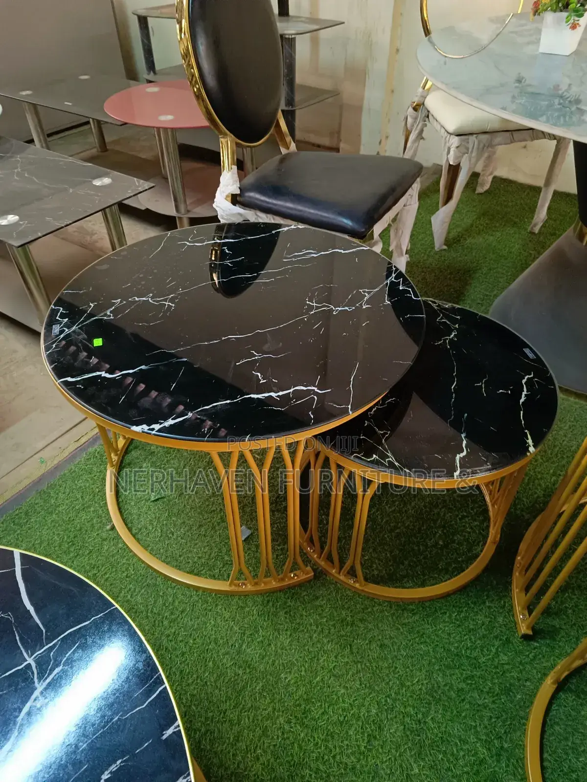 Marble Two in One Coffee Tables -- Black