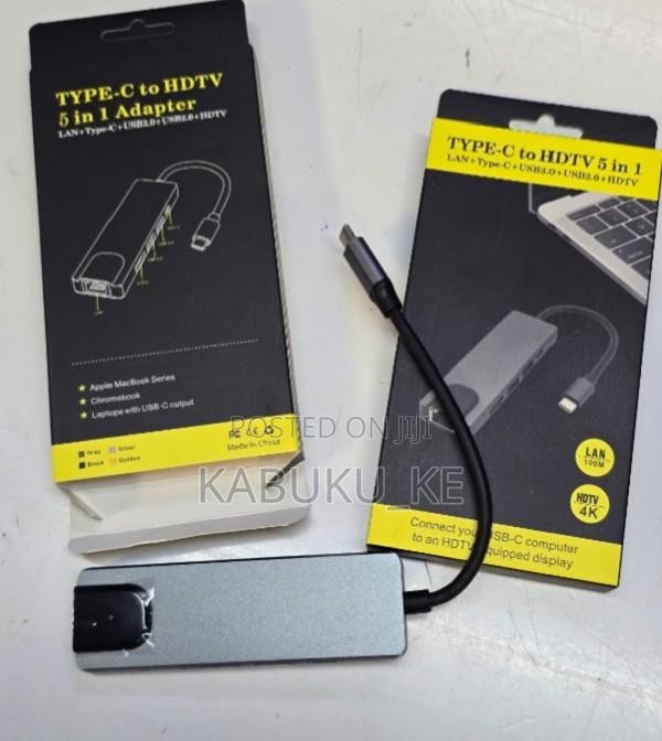 Type C Multiport Hub 5 in 1 Adapter Dock to Hdmi Multi Usb Port