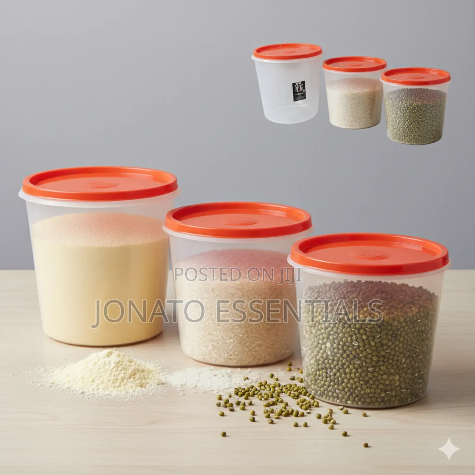 Adix Keep Fresh 3pcs Food Storage Containers Set, Cereal Jars