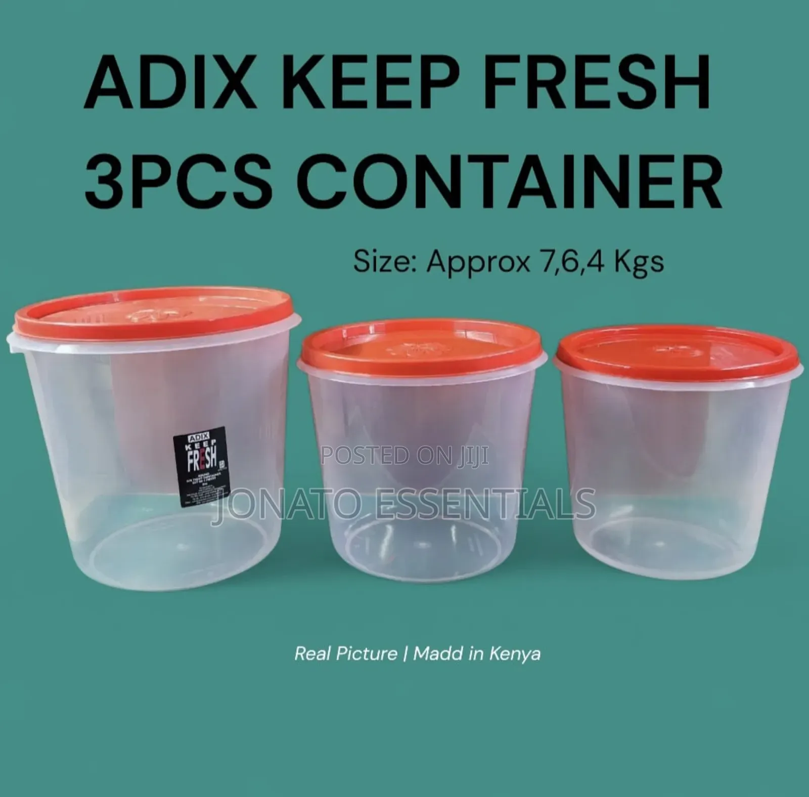 Adix Keep Fresh 3pcs Food Storage Containers Set, Cereal Jars