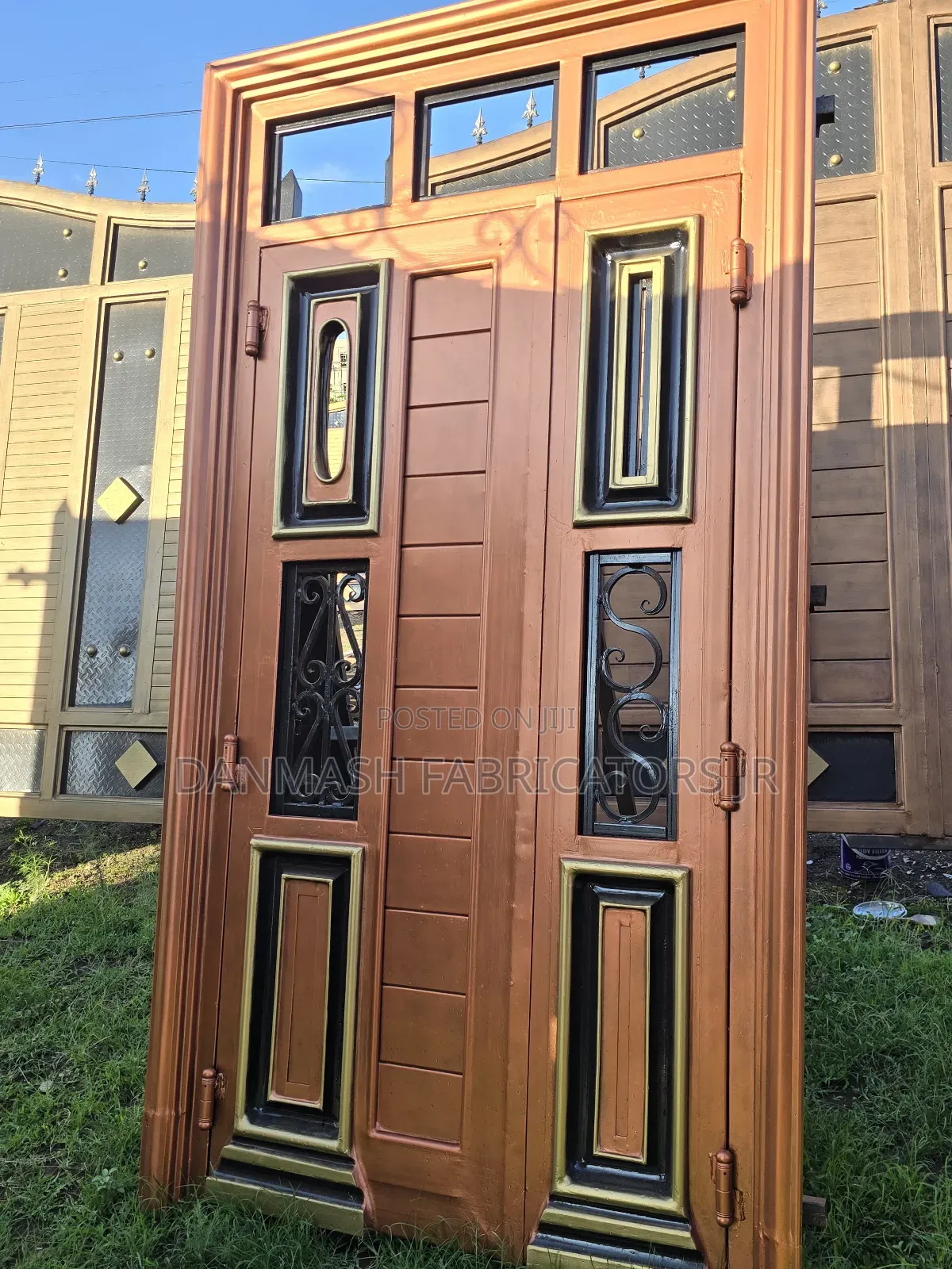 Durable Metal Door – Brown Finish, Modern Look