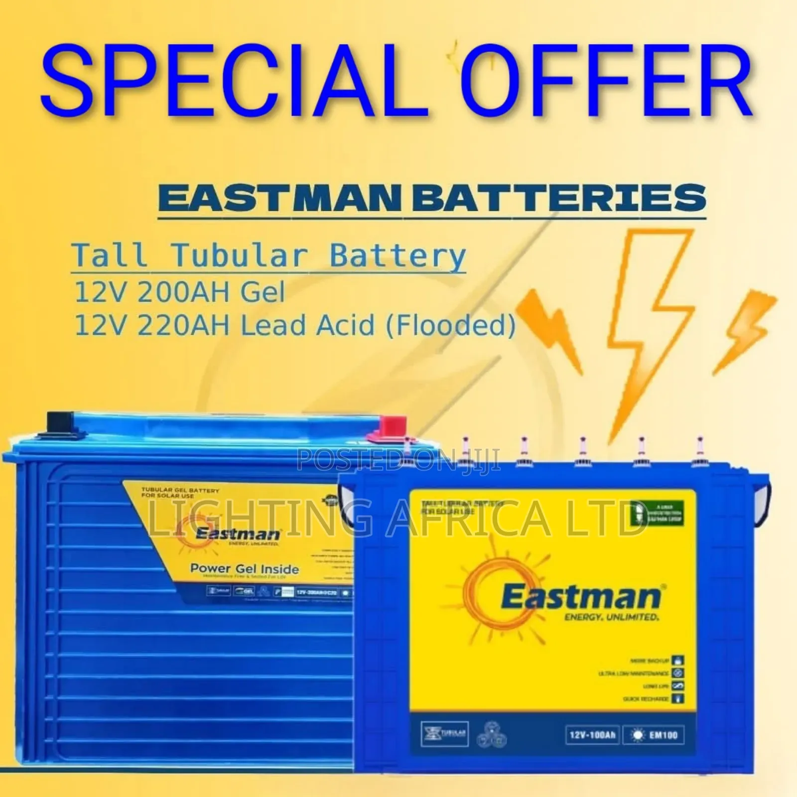 Eastman 200ah - 12v Gel Heavy Duty Solar Battery 4 Years Warranty