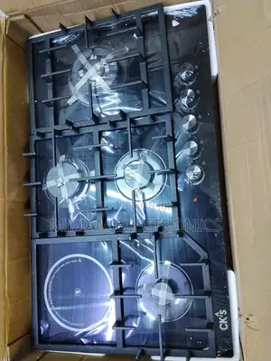 CKS 4 Gas(1 Wok) + 1 Electric Ceramic Plate Hob,Black Glass 90cm