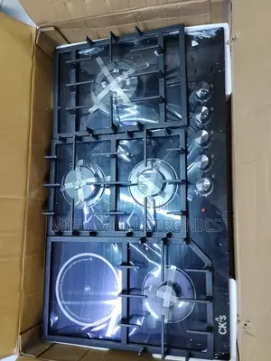 CKS 4 Gas(1 Wok) + 1 Electric Ceramic Plate Hob,Black Glass 90cm