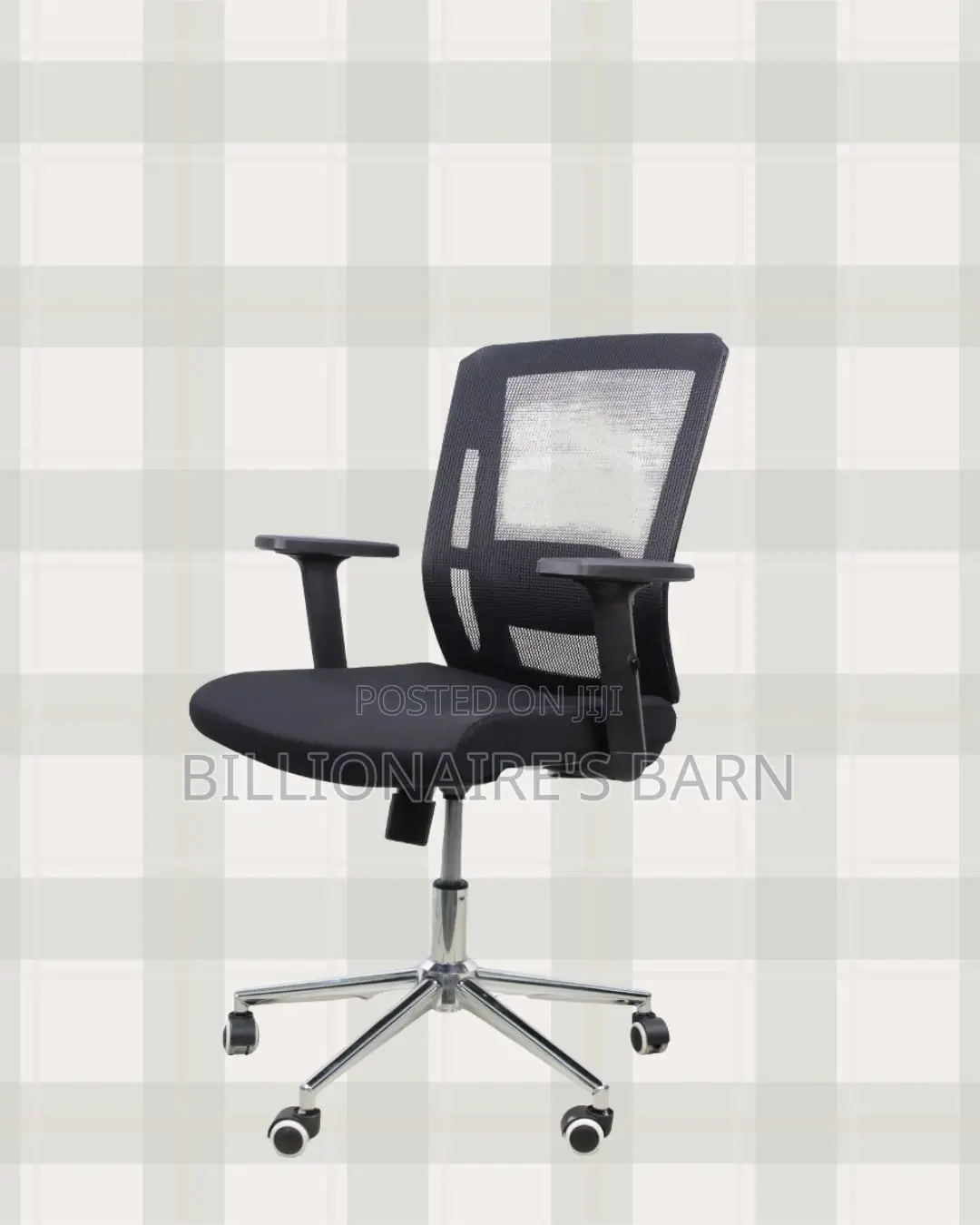 The Barn Origin Mid-Back Chrome Chair | Chrome Base, Modern Look