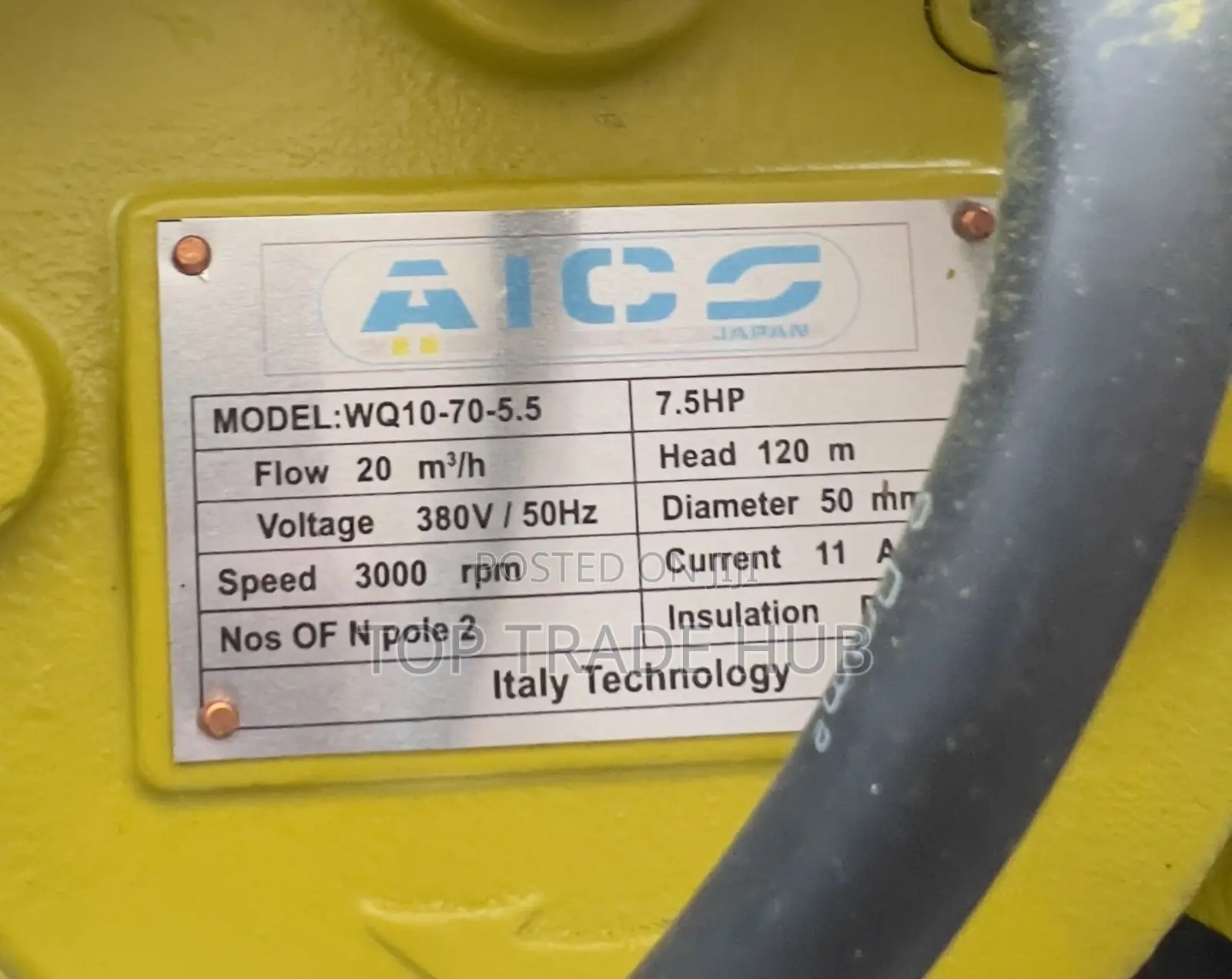 Aico Japan Sewage Submersible Water Pump 7.5hp 120m Head 3 Phase