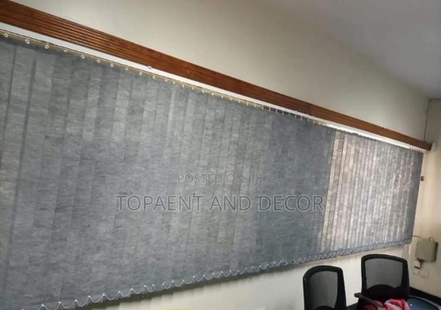 All Grey Vertical Office Window Blinds for Big Size Window - main view