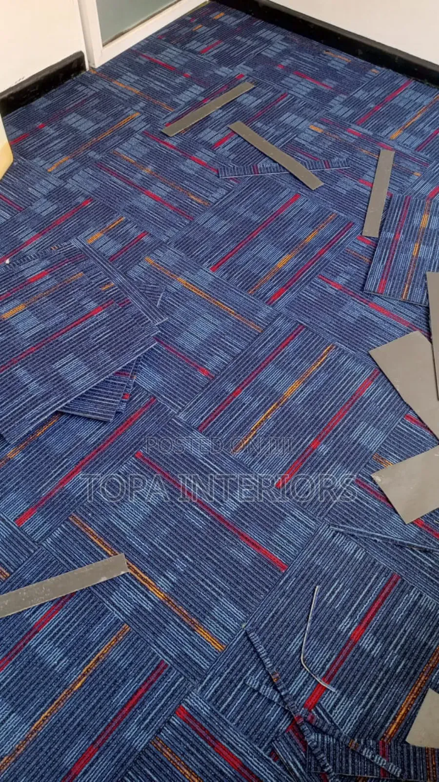 PVC Rubber Backed Tile Design Wall to Wall Carpets