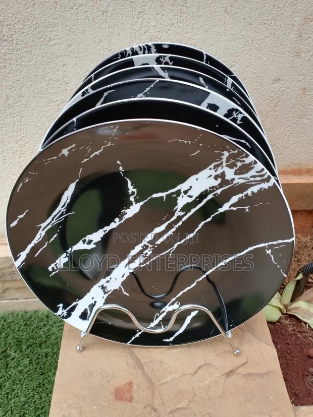 6pcs Black Marble Ceramic Plates - main view