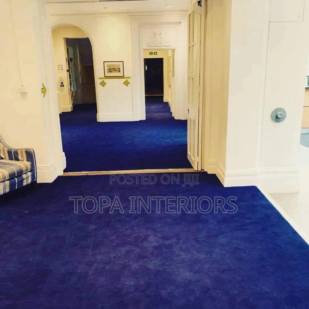 Dark Blue Thick Fluffy Wall to Wall Carpets for Warm Floor Insulation - main view