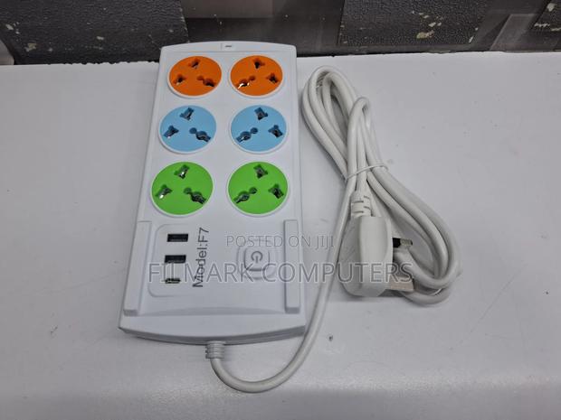 Fk Extension Cable.6 Way F7 Socket. 2 - Usb, Type C Ports. Heavy Duty