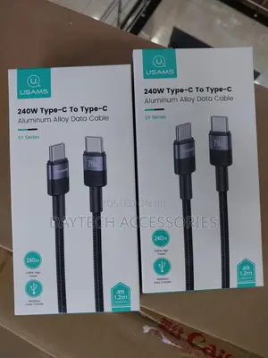 Usams Sj727 Sy Series 1.2m 240w Type-C to Type-C Cable Nylon Braided.