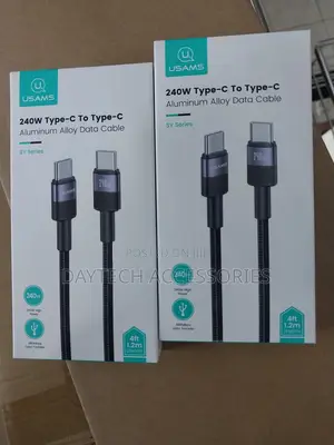 Usams Sj727 Sy Series 1.2m 240w Type-C to Type-C Cable Nylon Braided.