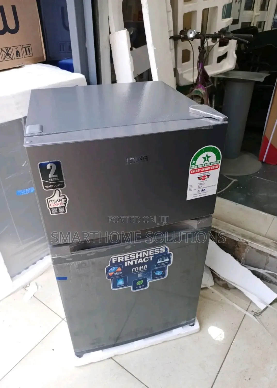 Fridge, Mika 86l Double Door Mini Fridge