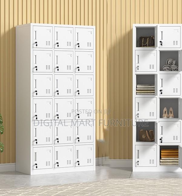 Fifteen Multi Compartment White Steel Cabinet - thumbnail 3