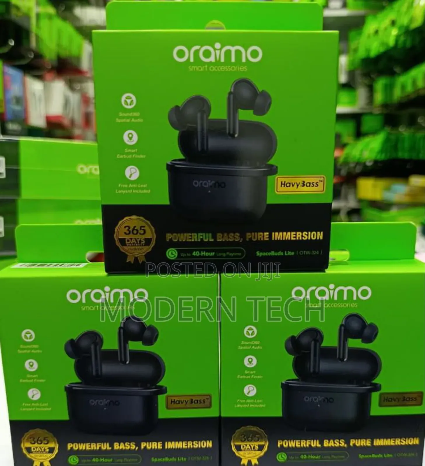 Oraimo Spacebuds Lite Sound360 Anti-Lost Earbuds