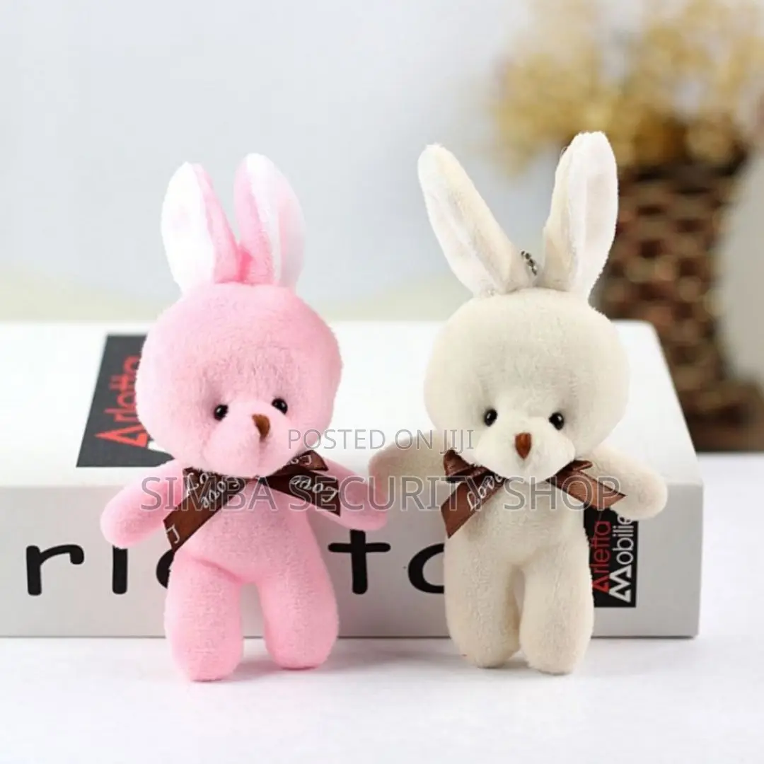 Cute Bunny Plush Keychain Rabbit Keyholder Pendant for Bag Car Mirror