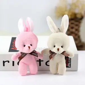 Cute Bunny Plush Keychain Rabbit Keyholder Pendant for Bag Car Mirror