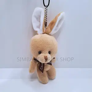 Brown Bunny Plush Keychain Soft Rabbit Keyholder Pendant Gift Women