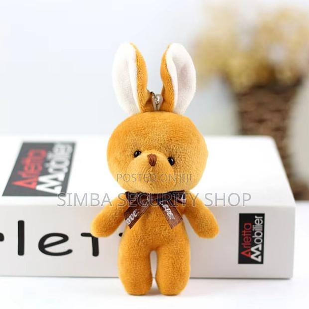 Cute Rabbit Plush Keychain With Bowtie Soft Stuffed Orange Gift Ladies - thumbnail 3